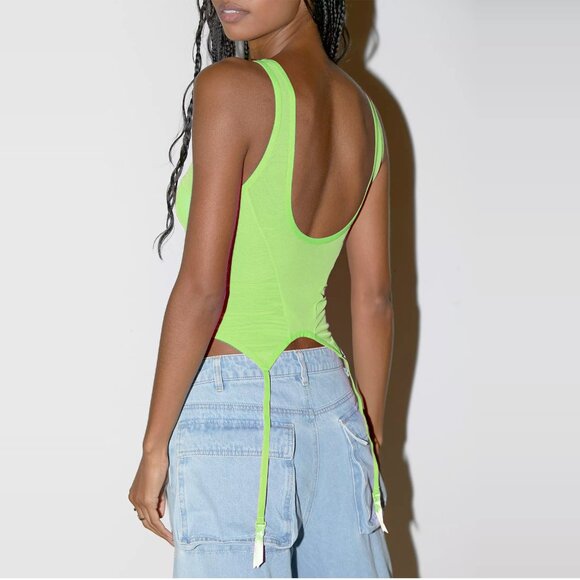 NWT Urban Outfitters Out From Under Double Take Garter Belt Corset Green Small - Picture 5 of 9